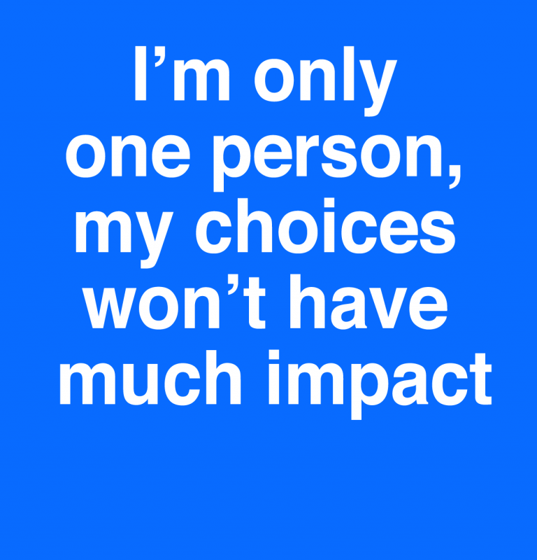  my choices won’t have much impact