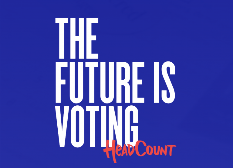 "The future is voting - HeadCount" graphic